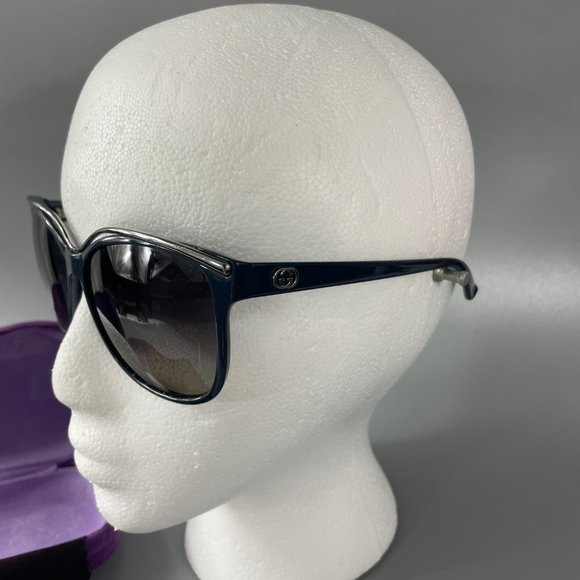 GUCCI⚡Navy Blue Cat Eye GG 3155 Gradient Lens Sunglasses W/Case - Picture 3 of 13